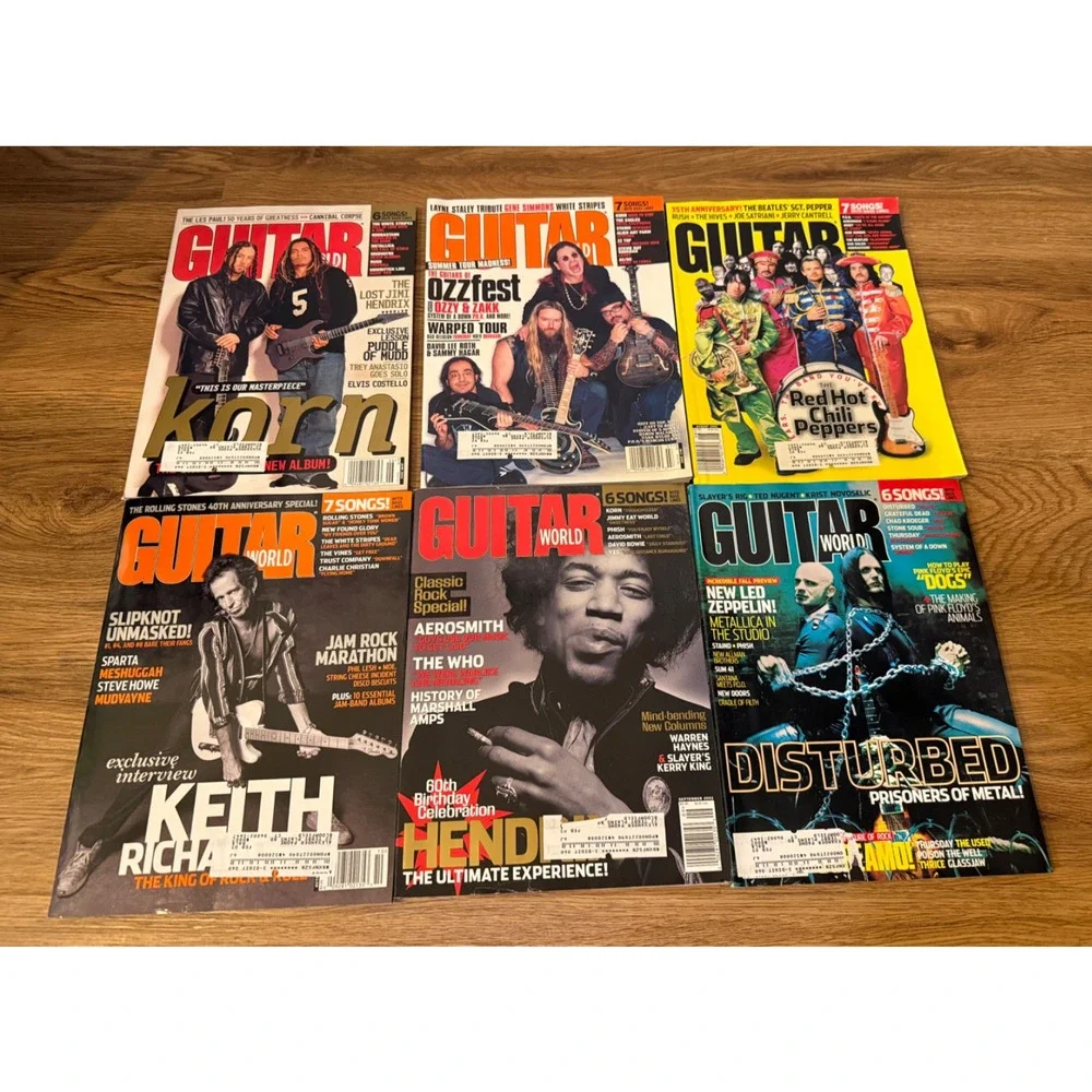 🎸 Guitar World Magazine Lot 33 1991-2003 Jimi Hendrix Metallica Korn